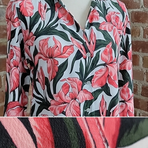 Equipment Adalyn Silk Floral Blouse in Amethyst Fog Cranberry Small - Picture 5 of 9